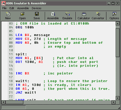 8086 microprocessor emulator